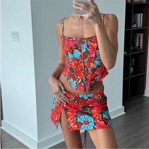 Miaou Floral Mini Skirt